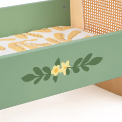 CLASSIC WORLD Wooden Cradle Vintage Doll Bed