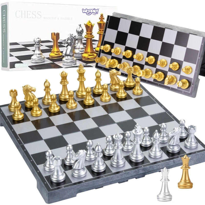 WOOPIE Portable Magnetic Chess Set Gold Silver