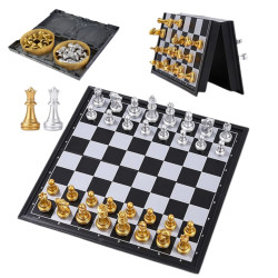 WOOPIE Portable Magnetic Chess Set Gold Silver