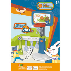 WOOPIE 2-in-1 Set Basketball Soccer Goal + Ball + Pump
