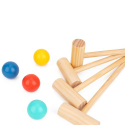 Tooky Toy Wooden Cricket Garden Sports Game for 4 Players
