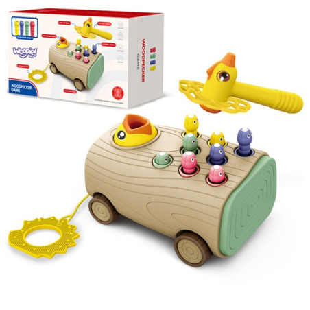 WOOPIE Arcade Game Woodpecker Bug Hammer 3in1 Stroller Puller for Babies