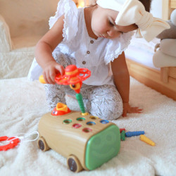 WOOPIE Arcade Game Woodpecker Bug Hammer 3in1 Stroller Puller for Babies