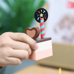 CLASSIC WORLD Wooden Birthday Cake for Cutting 19 pcs.