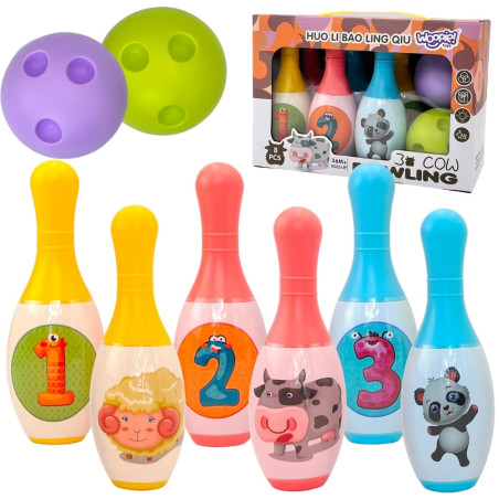 WOOPIE Bowling for Children Animals and Numbers 8 pcs.