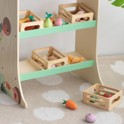 CLASSIC WORLD Set of Wooden Baking Trays in a Basket, 6 pcs.