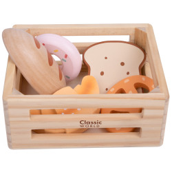 CLASSIC WORLD Set of Wooden Baking Trays in a Basket, 6 pcs.