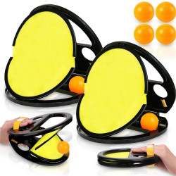 WOOPIE Catch Ball Throw Catch Arcade Game for Two 2x Paddles + 4 Balls