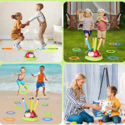 WOOPIE 3-in-1 Arcade Game Rocket Launcher Jump Rope Throw at the Target Ladybug