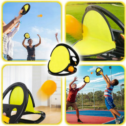 WOOPIE Catch Ball Arcade Game Throw Catch Paddle + 2 Balls