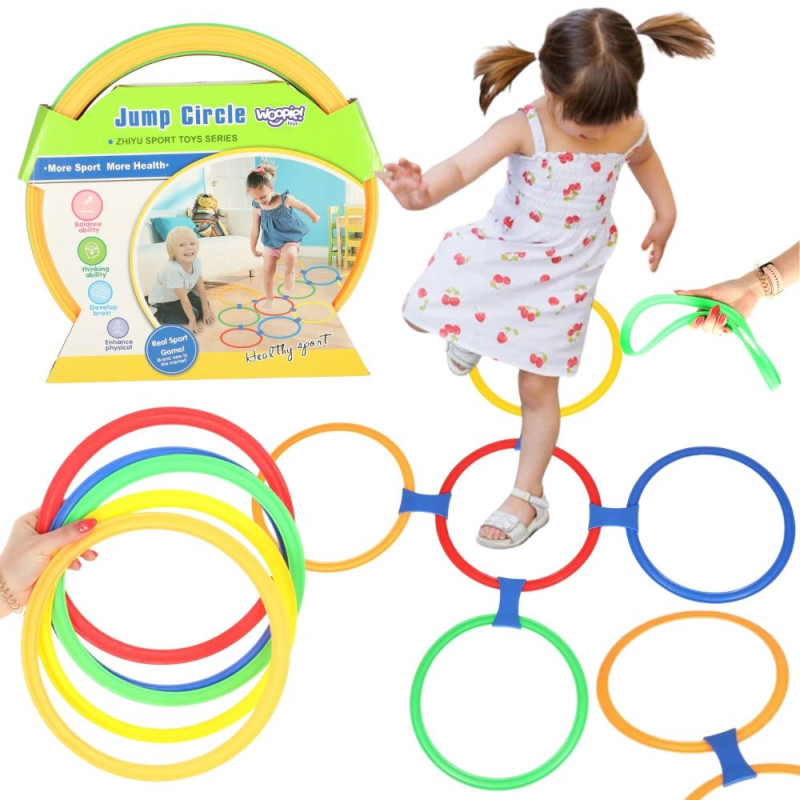 WOOPIE Hopscotch Jumping Rings Hoops Set 10 pcs
