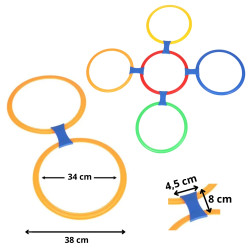 WOOPIE Hopscotch Jumping Rings Hoops Set 10 pcs