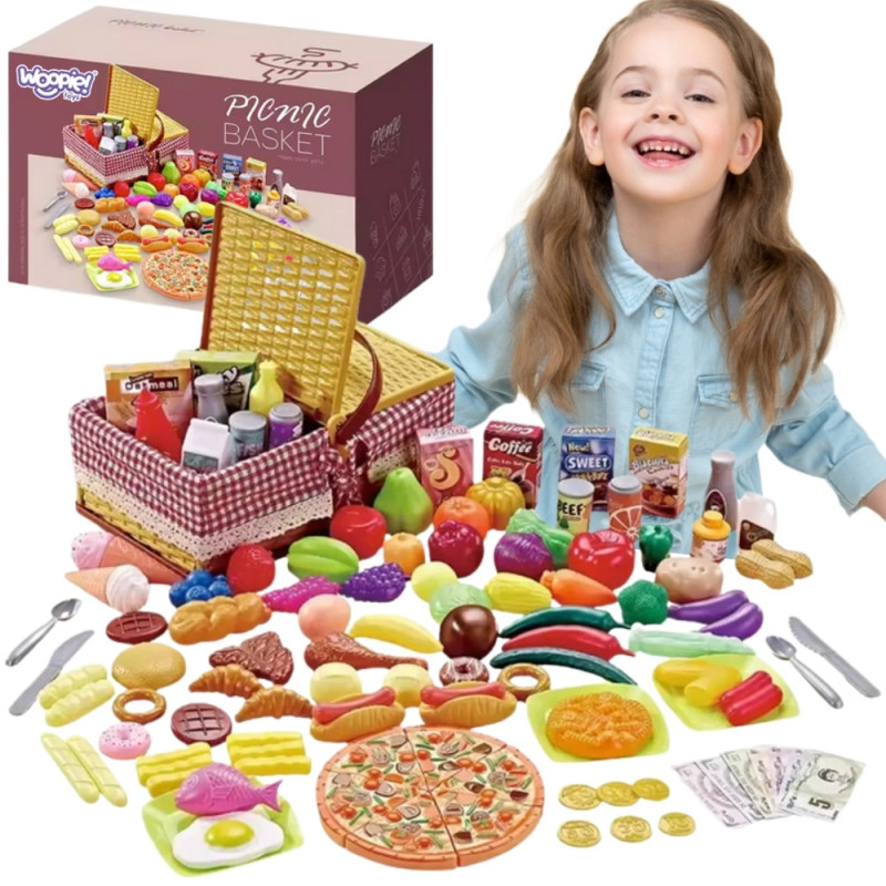 WOOPIE Picnic Basket Fruit Vegetables Fast Food Set XXL 103 pcs.