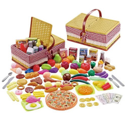 WOOPIE Picnic Basket Fruit Vegetables Fast Food Set XXL 103 pcs.