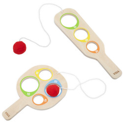 VIGA Wooden Catch the Ball Scoring Paddle Set