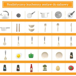 WOOPIE Little Chef Set Pots Frying Pan Kettle White 32 pcs.