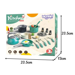 WOOPIE Little Chef Set Pots Frying Pan Kettle White 32 pcs.