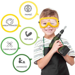 WOOPIE Large Tool Box for Kids DIY Set Drill-Driver 15 pcs.