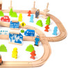 CLASSIC WORLD Set Railway Track Wooden Train + Figures 110 pcs.