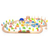CLASSIC WORLD Set Railway Track Wooden Train + Figures 110 pcs.