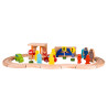 CLASSIC WORLD Set Railway Track Wooden Train + Figures 110 pcs.