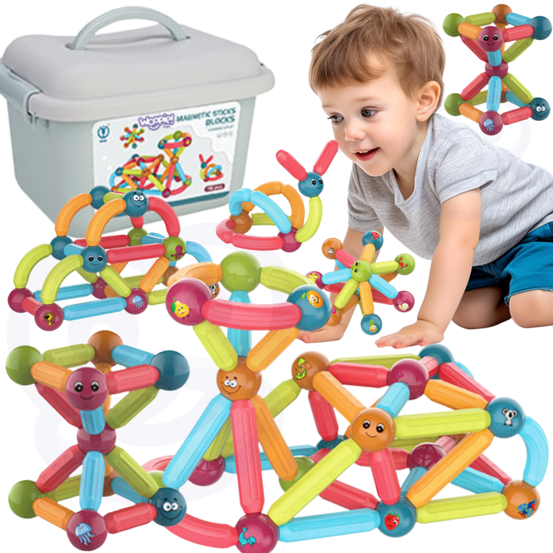 WOOPIE Magnetic Educational Building Blocks 76 pcs.
