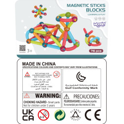 WOOPIE Magnetic Educational Building Blocks 76 pcs.