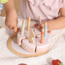 VIGA Wooden Birthday Cake for Slicing