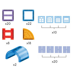 WOOPIE Magnetic Construction Blocks 3D Educational Set Castle 100pcs.