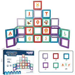 WOOPIE Magnetic Space Blocks Learning Letters 70 Pieces