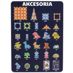 WOOPIE Magnetic Construction Blocks Glowing 3D Dinosaur Park 124pcs.