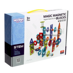 WOOPIE Magnetic Construction Blocks 3D Educational Set Ball Track 113 pcs.