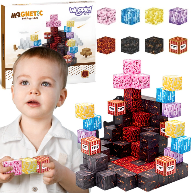 WOOPIE Magnetic Blocks Cubes Pixels 74pcs.