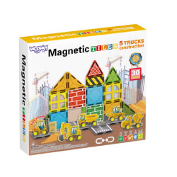 Woopie Magnetic Building Block Set with Construction Vehicles