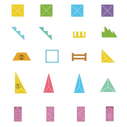 WOOPIE Magnetic Construction Blocks 3D Educational Set Fairytale Castle 55 pcs.