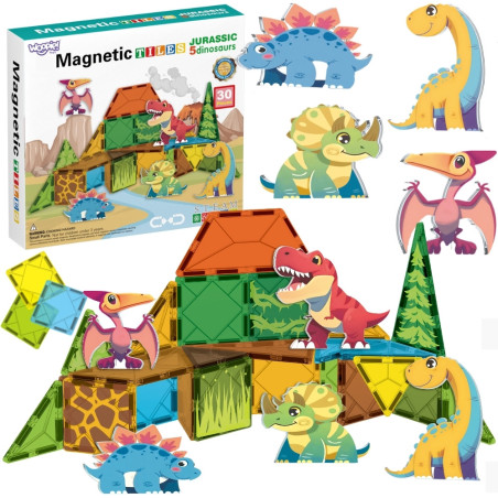 WOOPIE Magnetic Building Blocks 7.5 cm Dino 30 pcs.