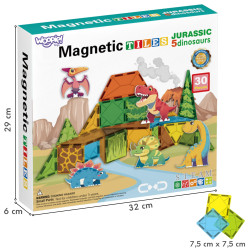 WOOPIE Magnetic Building Blocks 7.5 cm Dino 30 pcs.