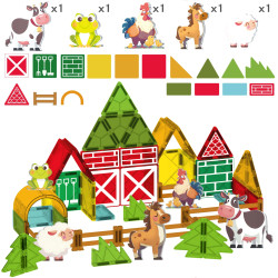 WOOPIE Magnetic Building Blocks 7.5 cm Farm 30 pcs.