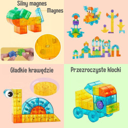 WOOPIE Transparent Magnetic Building Blocks 43 pcs.