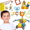 WOOPIE Magnetic Blocks Colorful 3D Vehicles STEAM Set 80pcs.