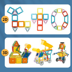 WOOPIE Magnetic Blocks Colorful 3D Vehicles STEAM Set 80pcs.