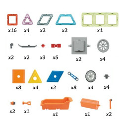 WOOPIE Magnetic Blocks Colorful 3D Vehicles STEAM Set 80pcs.