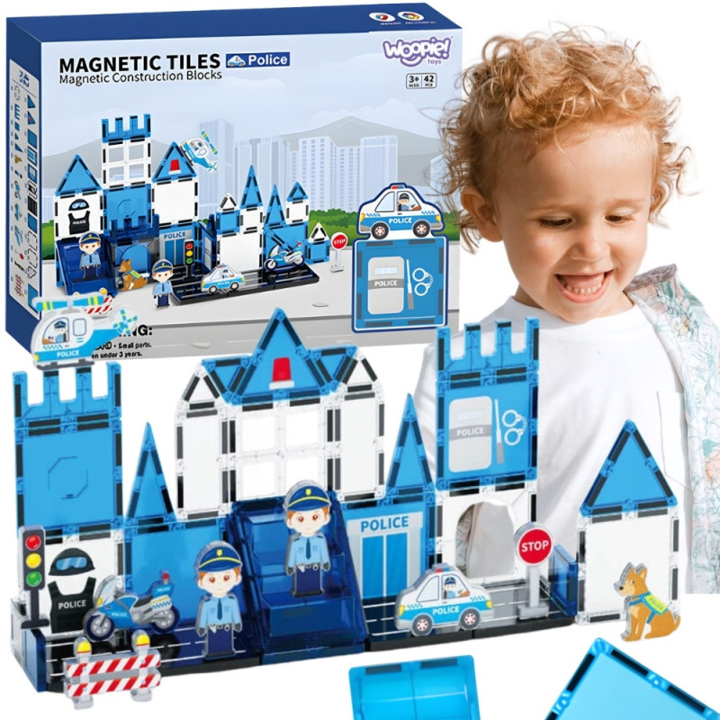 WOOPIE Magnetic Blocks 3D Police Station Set 42 pcs.