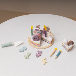 TOOKY TOY Wooden Birthday Cake Cuttable with Velcro