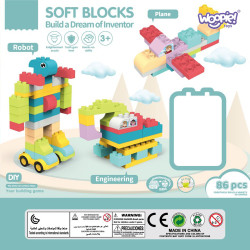 WOOPIE Large Educational Building Blocks for Children 86 pcs - Steamed at 120 degrees