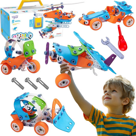 WOOPIE 5-in-1 STEM Building Blocks Vehicle Set