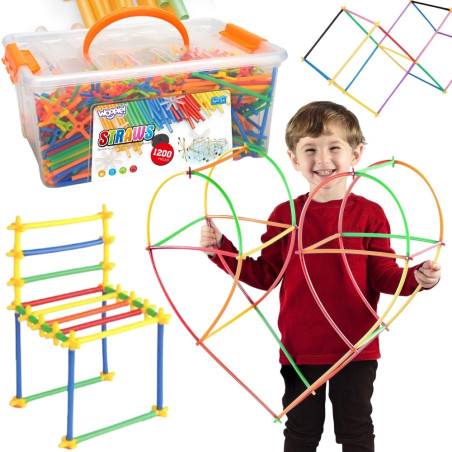 WOOPIE Building Blocks Colorful Straws 1200 pcs.
