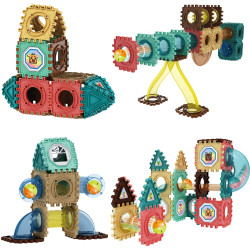 WOOPIE Magnetic Construction Blocks 3D Educational Set Ball Track 68 pcs.