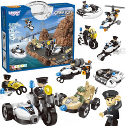 WOOPIE Building Blocks Build Police Vehicles 8 STEAM Models – Become a city hero!