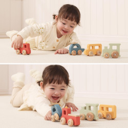 VIGA Set of Wooden Colorful Vehicles 4 pcs from the PolarB Series